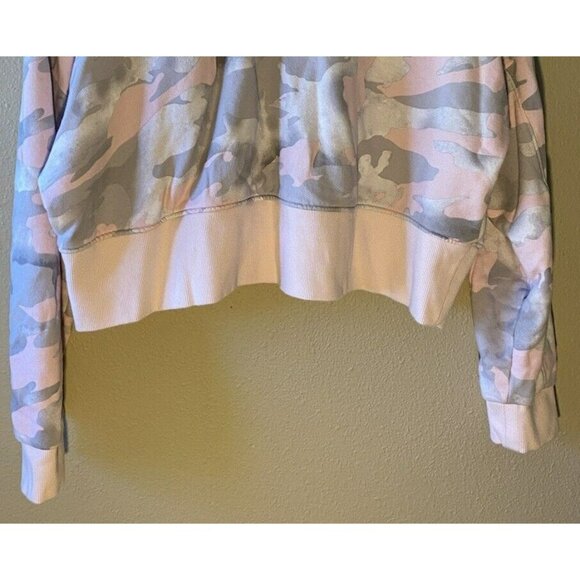 COPY - Adidas Originals Camo Cropped Sweater Top Large White Pink Grey Long Sle… - Picture 3 of 8